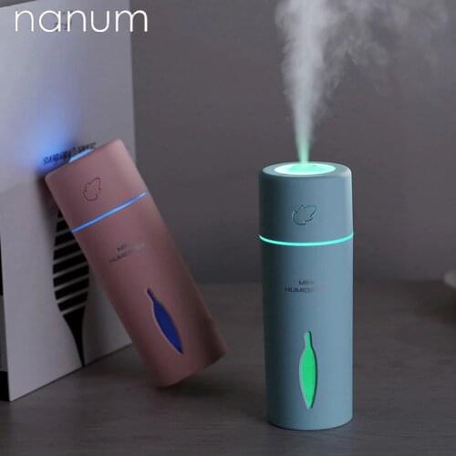 Car air freshener Leaf humidifier USB 150ml Mini Ultrasonic Essential Oil Diffuser LED Air Purifier Mist Maker Office Home