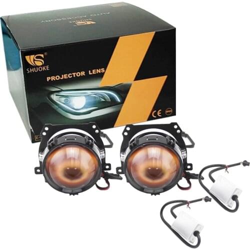 Bedehon 2.5" LHD RHD Mini Bi-LED Projector Auto Lenses Headlights for a car audi a6 c6, for е39 bmw e90 angel eyes bmw e46 coupe