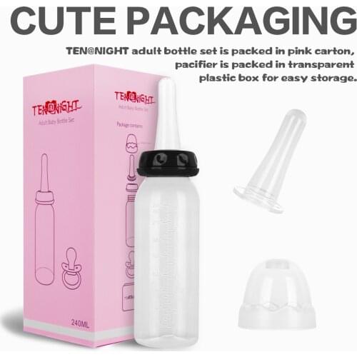 Abdl adult bottle 240ML Baby Large Silica gel Nipple feeding Bottle Set Adult Bottle Infant Nursing Bottle for adult baby daddy