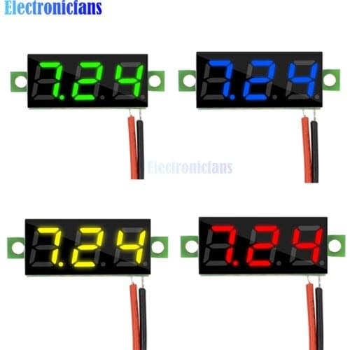 0.28 inch 0.28" DC 3.5-30V Super Mini Digital Red Green Blue Yellow LED Car Voltmeter Voltage Volt Panel Meter Battery Monitor