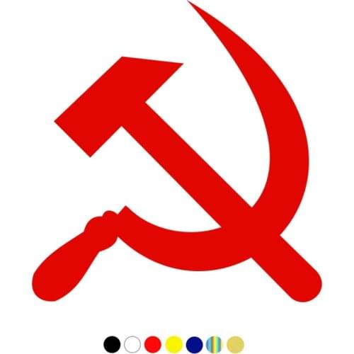 CS-1011#15*15cm hammer and sickle USSR funny car sticker vinyl decal silver/black for auto car stickers styling car decoration