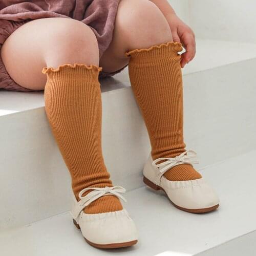 Children Knee High Socks Spring For Girls Toddler Kids Babies Cotton Cute Lace Princess Frilly kawaii Long Socks With Ruffle