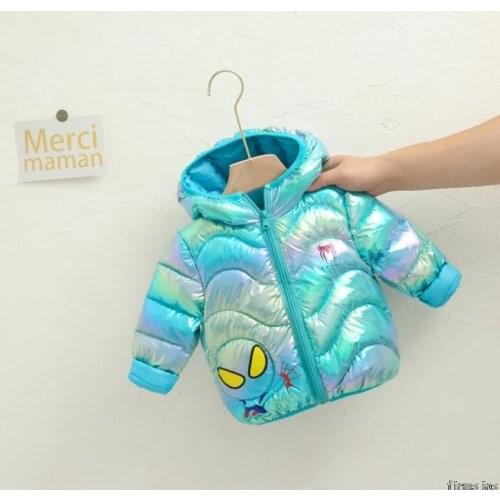 Childrens Winter SpiderMan Warm Down Jacket Boys and Girls Can Be Stored Out Jackets Are Slightly Children Down Jackets Disney
