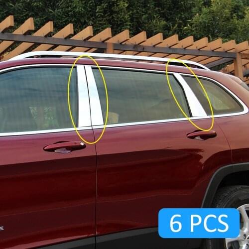 Stainless Steel Door B C Pillar Trims For Jeep Cherokee KL 2014 2015 2016 2017 2018 2019 Car Styling Glossy Exterior Accessories