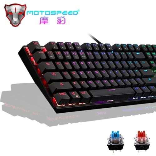 2021 NEW Motospeed 104 Key RGB Gaming Mechanical Keyboard LED Backlit Wired Ergonomics Laser Keyboards For Computer Laptop Gamer