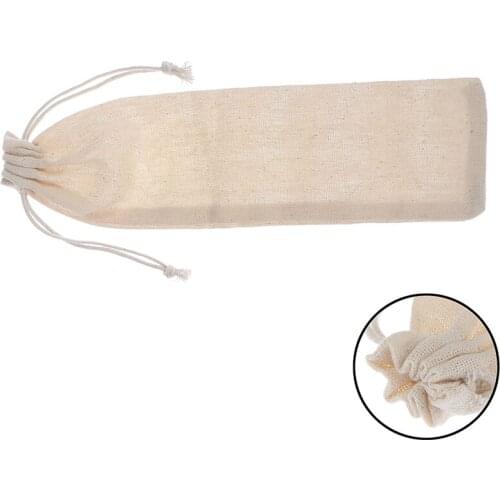 1pc Pockets Chopsticks Spoon Light Tableware Bag Portable Metal Straw Bags Resuable Straw Linen Storage Bag Pouch
