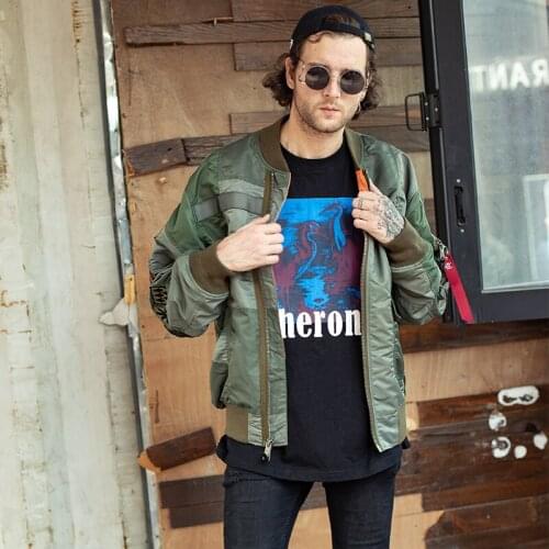 SMN Flight Jacket Army Green Mens Spring Autumn Bomer Air Force Pilot Jacket Thin Coats Casual Outwear Baseball Clothing