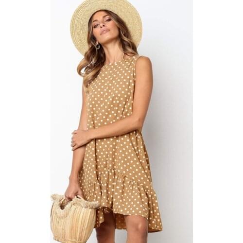 Summer Dresses For Women 2021 Casual Sleeveless Polka Dot Dress Women Beach Party Dresses Robe Femme Vestidos De Verano Y2k