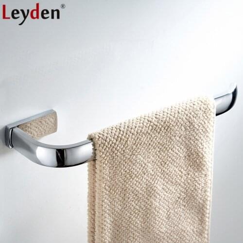 Leyden Chrome Finish Brass Lavatory Towel Ring Wall Mounted Towel Holder Silver Towel Rail Hanger Bathroom Accessories