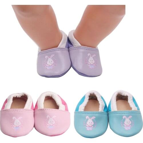 40-43 Cm Baby Boy Dolls PU Material Soft Shoes Loafers American Newborn Pink Toy Accessories Fit 18 Inch Girls Birthday Gift g3