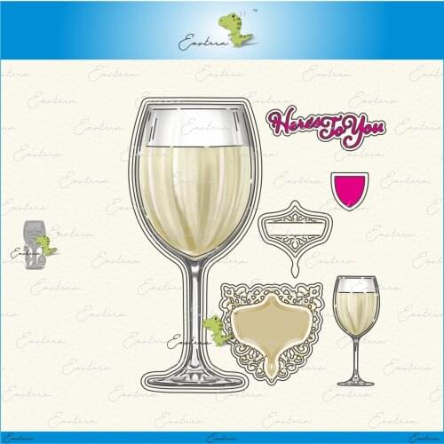 Red wine glass metal cutting dies 2021 new diy molds Scrapbooking Paper Making die cuts crafts