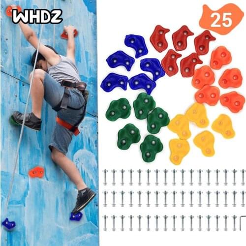 25pcs DIY Rock Climbing Holds for Kids&Adults,Climbing Wall Grip Kits for Outdoor Indoor Home Playground with Mounting Hardware