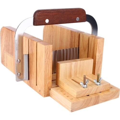 DIY Handmade Soap Tool Set Wooden Soap Loaf Mold Cutter Knife Soap Making Supplies Equipped With A Movable Baffle V-Slots