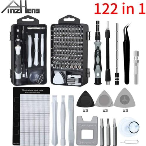 PINZHENG Screwdriver Phone Repair Tool Set 122 In 1 Magnetic Screwdriver Bits Repair Tool Kit Torx Hex Screw Driver Hand Tools