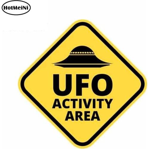 HotMeiNi 13cm x 13cm UFO Decal Activity Area Caution Car Vinyl Truck Window Car Bumper Sticker