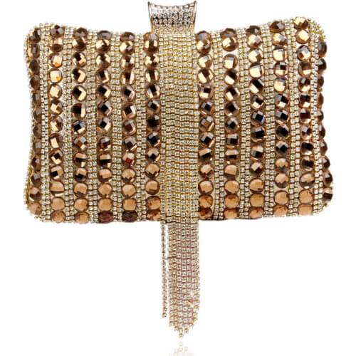 New Womens Designer Evening Bag High Quality Rhinestone Banquet Clutch Bag Luxury Female Wedding Handbag Party Dinner Bag Purse