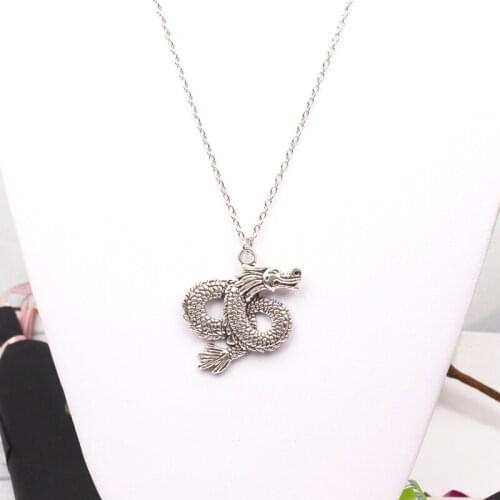 2020 new fashion Chinese dragon dragon pendant round cross chain short mens and womens necklace jewelry gift