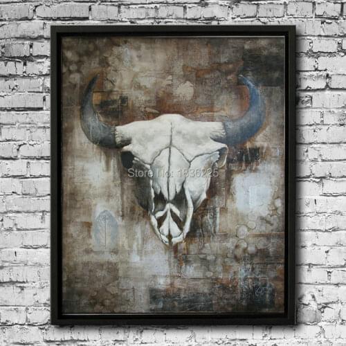Wholesale skill painter handmade goat paintings on canvas cheap art painting for home decor for living room abstract animal