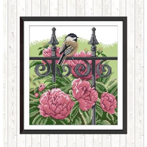 Bird on The Fence Chinese Cross Stitch Kits Thread Embroidery DMC Floss Crafts DIY Handmade Needlework 14ct 11ct Printed Counts