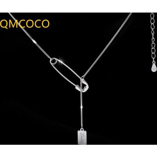 Korean Style 925 Silver Geometry Shape Necklace For Women Classic Trendy Creative Design Woman Clavicle Chain Jewelry Gifts