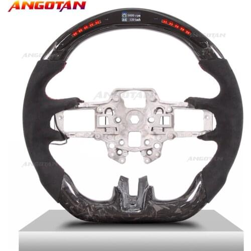 Steering Wheel Fit For Ford Mustang15-17 Italian forging veins LED Itlay Alcantara Car Steering Wheel