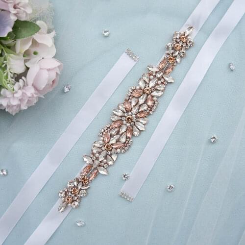 ZMS423 Multicolor Rhinestone Belt for Bride Wedding Bridesmaid Accessories Girl Prom Birthday Party Evening Dresses Decoration