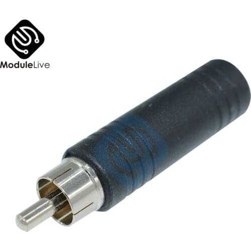 RCA Male Plug to 1/4 6.35mm Female Jack Audio Adapter Connector For PC Stereo For MP3 Players