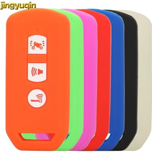 Jingyuqin Remote Motorcycles Key Silicone Case Cover Protection For Honda PCX 3 Buttons No Logo
