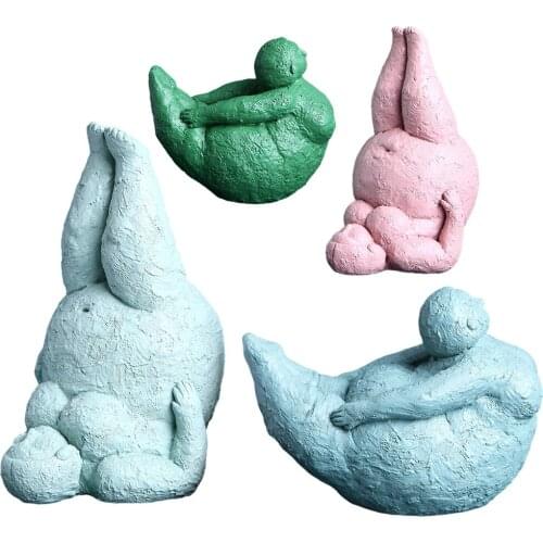 Modern Art Yoga Lady Sculpture Statue Women Figurines Handcrafted Home Decor