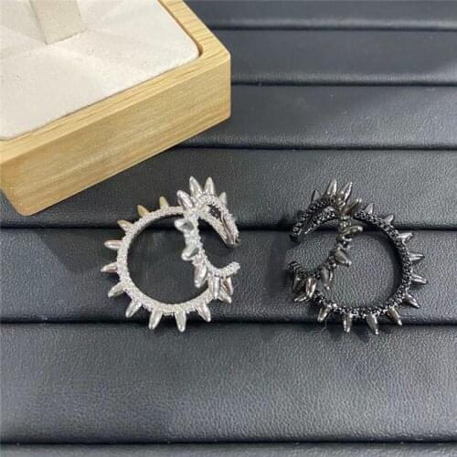 UNGODLY 1pc Luxury Fashion Brand Meteor Ear Clip Micro Pave Full Cubic Zirconia Stones Black Silver Color Women Jewelry Gift