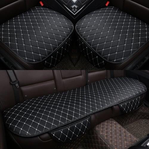 Universal Leather 4 Seasons Seat Protector Cover For Most Auto Anti-Skid Cushion Pad Car Styling Accessories Front Rear Carpet