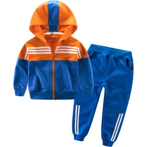 Spring Boys Casual Set Cotton Baby Boy Clothes Hooded Kids Sweatshirt Soft Boy Coat and Sports Pants Childrens Clothing 4-12Yrs