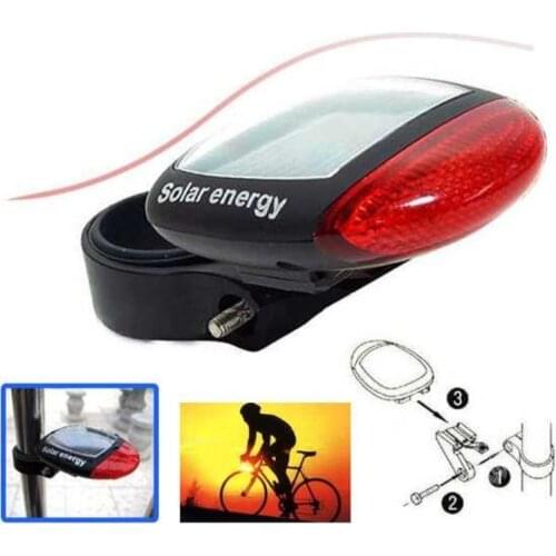 WasaFire Solar Power Bike Rear Back Light LED Bicycle Lights 3 Modes MTB Taillight Safety Warning Flash Tail Lamp Bike Accessory
