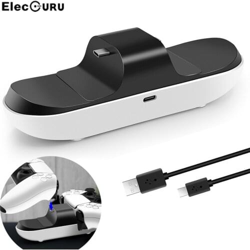 Dual PS5 Controller Charger Playstation 5 DualSense Controller Charging Station Dual Fast Charging Dock