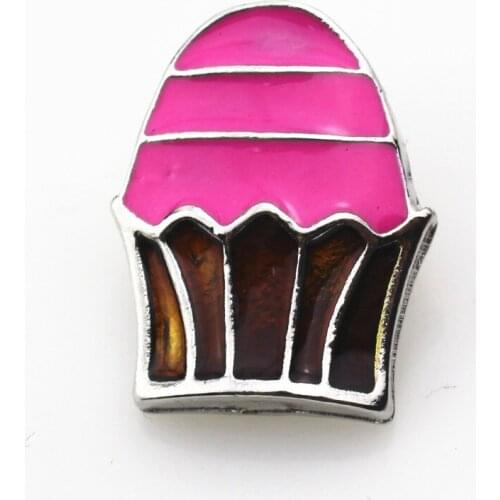10Pcs/lot Cupcake Snap Buttons Fit 18mm Interchangeable Buttons Snap Jewelry DIY Bracelets&Bangles Charms