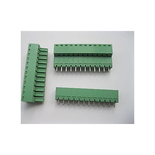 12 pcs Screw Terminal Block Connector 3.81mm 12 pin Green Pluggable Type