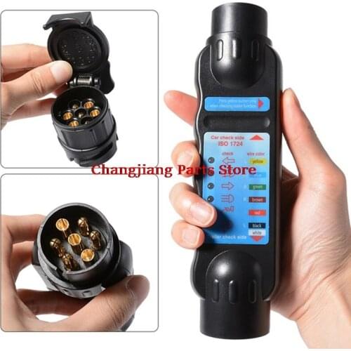 12V 7-Pin Car Truck Trailer Plug Mainly Durable Socket Tester Wiring Circuit Light Test Tool