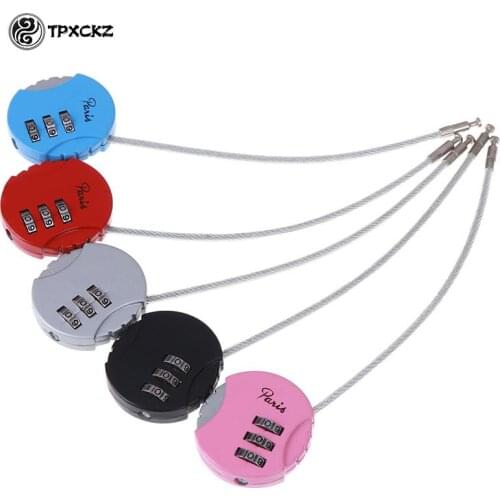 3.7*9cm Suitcase Luggage Metal Code Lock 3 Dial Digit Password Combination Padlock Mini Coded Keyed Anti-Theft Locks