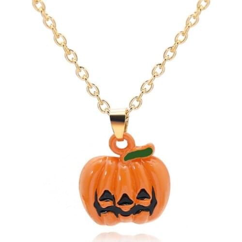 30 New skull Halloween Stars Magic Hat Pumpkin Ghost Pendant chain Necklace Horror Movie Festival Logo Necklace lucky Jewelry