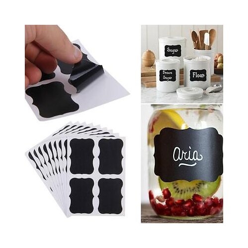 36Pcs Chalkboard Blackboard Chalk Board Stickers Craft Kitchen Jar Labels Tags New Arrival Kitchen Jar Labels Self-adhesive
