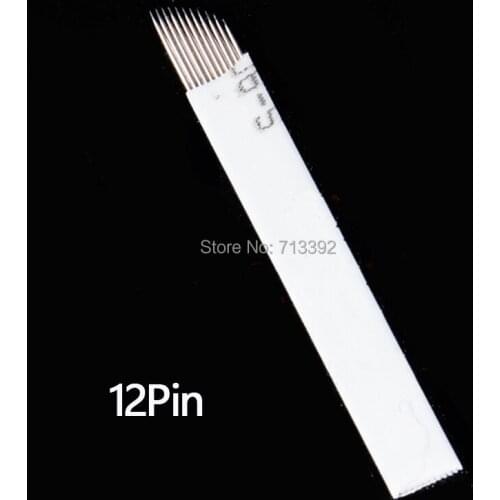 50PCS -12pins Microblading Eyebrow Tattoo Blade For Permanent Makeup Manual Pen 3D Eyebrow Embroidery
