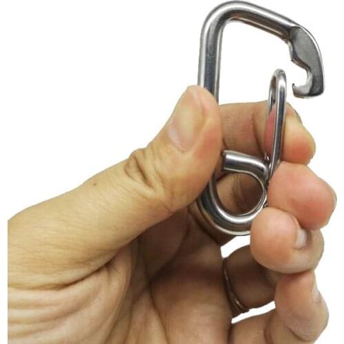6mm 4PCS Carabiner Heavy Duty Carabiner Clips Keychain Climbing Snap Clip Lock Buckle Hook Camping Hiking