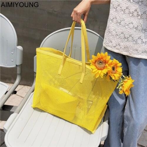 AIMIYOUNG Women Handbags Designer Large Tote Bags Candy color Shoulder Bags Summer Beach Bags Bolsa Feminina sac a main femme