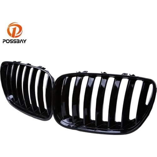 POSSBAY Black Auto Car Front Hood Kidney Sport Grills Coche Racing Grille for BMW X5 E53 3.0d/3.0i/4.4i/4.8is 2003-2007 Facelift