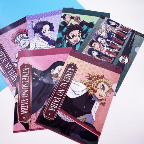 Demon Slayer Kimetsu no Yaiba Jujutsu Kaisen A4 PP File Folder Binder Waterproof File Holder Filing Envelope Document Organizer