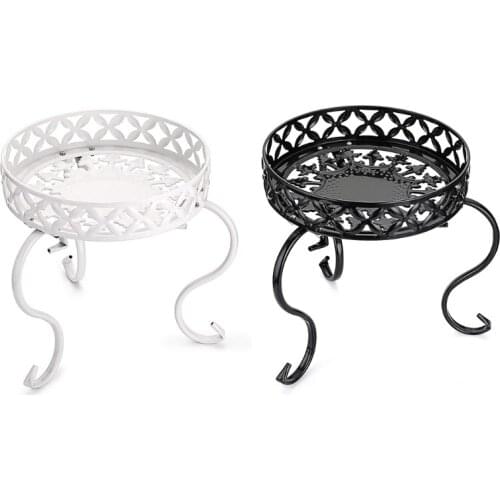 Flower Pot Holder Round Plant Stand Rustproof Iron Modern Display Potted Rack for Home Garden Indoor Outdoor Decoration