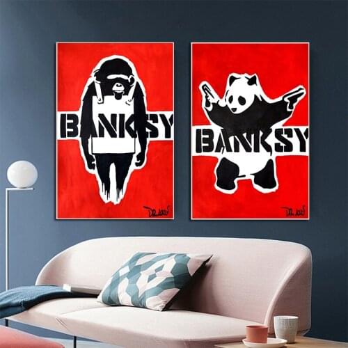 Graffiti Street Art Large Size Banksy Art Canvas Painting Posters and Prints DR. Love Wall Picture for Modern Home Room Decor