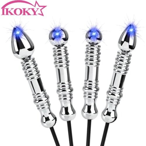 IKOKY Medical Themed Toys Electric Shock Anal Plug Electro Butt Plug Sex Toys for Men Women Therapy Massager Metal Masturbation
