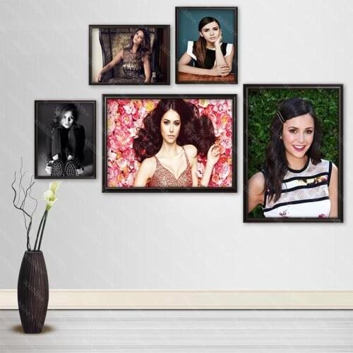 Custom Actor Model Nina Dobrev Silk Cloth Canvas Poster Home Decoration Wall Art Fabric Poster Print More Size 30x45cm,40x60cm