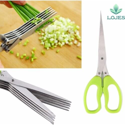 19cm Minced 5 Layers Basil Rosemary Kitchen scissor Shredded Chopped Scallion Cutter Herb Laver Spices Cook Tool cut